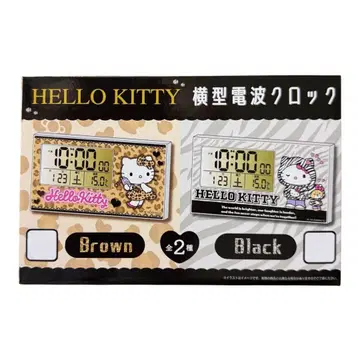 헬로키티 가로형 전파 시계 블랙