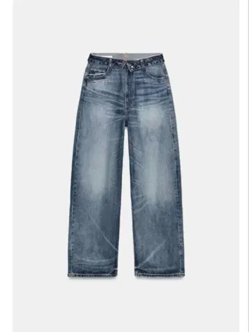 ZARA TRF 미드 라이즈 접어 올린 허리 데님 팬츠 32