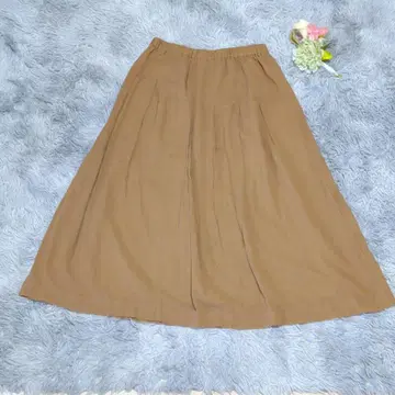 새상품급 ALWAYS 브라운 플레어 스커트 M 허리밴딩 면100%