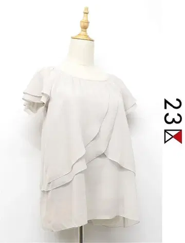 E488/23구 반팔 블라우스 셔츠 쉬폰 원단 38 M 그레이지