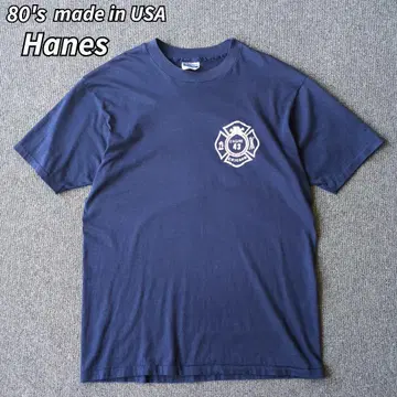 USA제 80s 빈티지 Hanes 헤인즈 T셔츠 네이비 XL