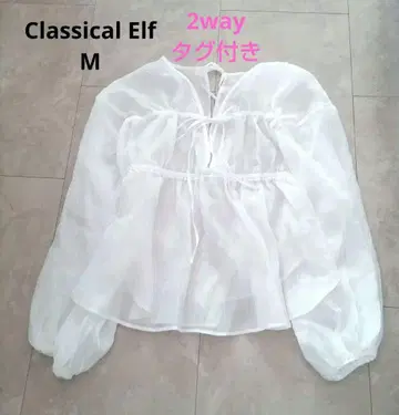 택 포함 Classical Elf 시어 블라우스 2way 리본 M