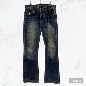 J730 아메리칸 이글 로우라이즈 슬림 부츠컷 데님 플레어 다크 네이비