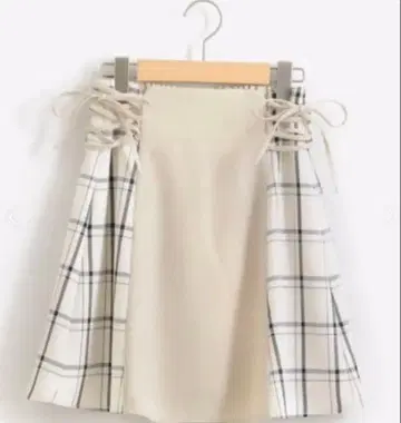 마제스틱 레곤 체크 무늬 리본 큐롯