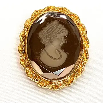 카메오 브로치 앤티크 골드
