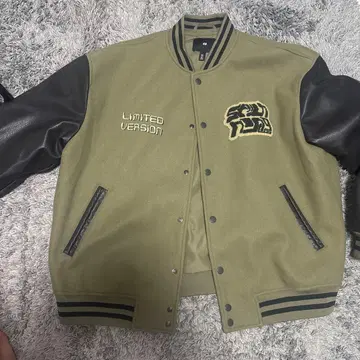 LIMITED VERSION 바시티 자켓 올리브 그린