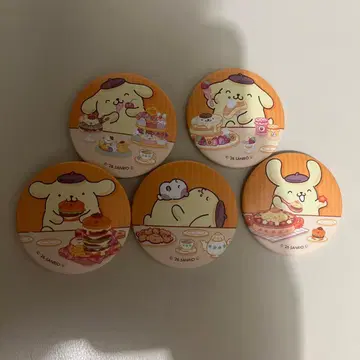 폼폼푸딩 집콕 카페 산리오 캔뱃지 5개 세트