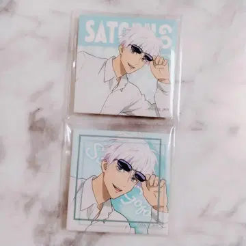 주술회전 고죠 사토루 스퀘어 캔뱃지 2개 세트