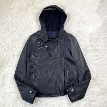 아비렉스 양가죽 후디 램 가죽 라이더 자켓 M