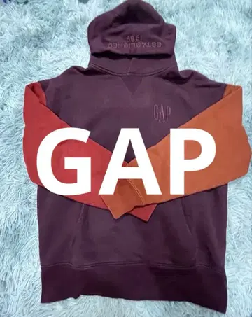 새상품급 즉시 구매 레어 갭 GAP 후드 부착 후드티 버건디 오렌지 XS