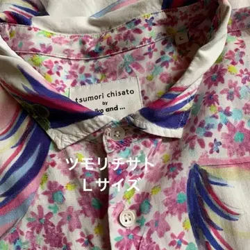 츠모리치사토 x 니코앤드 반팔 블라우스 레이온 소재 L 사이즈