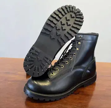 블랙 엔지니어 부츠 가죽