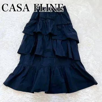 CASA FILINE 카사플라인 롱 스커트 티어드 네이비