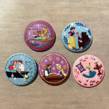 디즈니 자수 캔뱃지 5개 세트