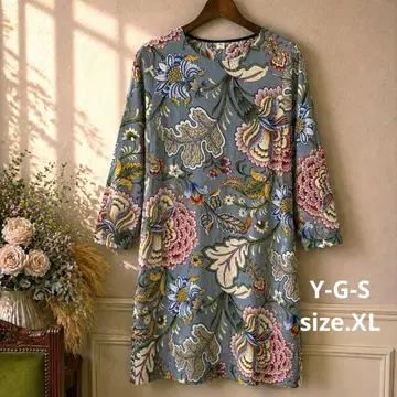 24 새상품급 빅 사이즈 Y-G-S 일본풍 패턴 원피스