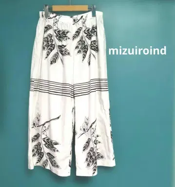 mizuiroind 와이드 팬츠 코튼 보타니컬 프린트 [ 사이즈 2 ]