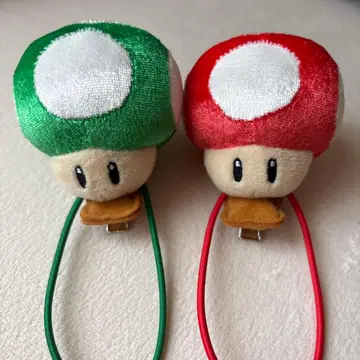 USJ 슈퍼 버섯 헤어 클립 & 헤어 포니 마리오