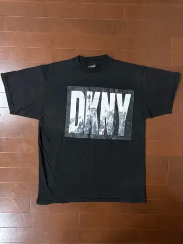 90s DKNY 자유의 여신 로고 T셔츠 USA제 M 싱글 스티치 블랙
