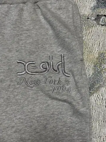 X-girl 엑스걸 스웨트 팬츠 그레이 로고 자수 M 사이즈