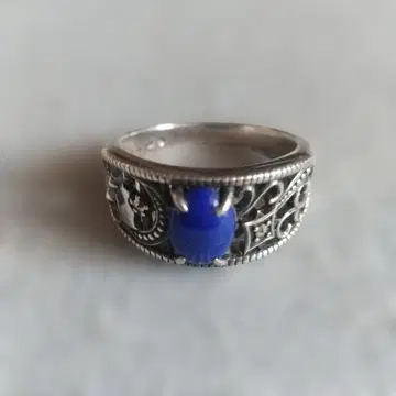 록잔 반지 초승달과 고양이 라피스라줄리 약 17호