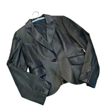 [ TRANSWORK ] 원버튼 레더 자켓 블랙 양가죽