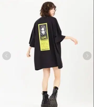 X-girl WORDS FACE S/S BIG TEE DRESS