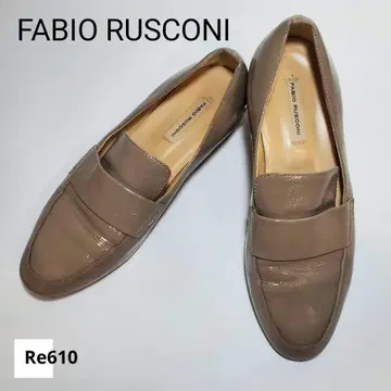 파비오 루스코니 에나멜 패턴트 레더 다크 그레이 코인 로퍼