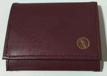 황궁 한정판 동전 지갑 코인 케이스 와인 레드 국화 문양