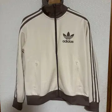 새상품 XL 여성 아디다스 트랙 자켓 저지 탑 브라운 베이지