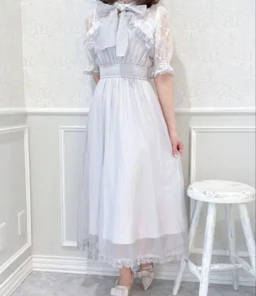 couture by ROJITA 시어 슬리브 반팔 롱 원피스