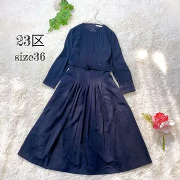 새상품급 23구 2way 조젯 원피스 롱 플레어 벨트 네이비 컬러 M