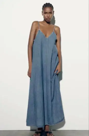 ZARA 데님 롱 원피스 XS