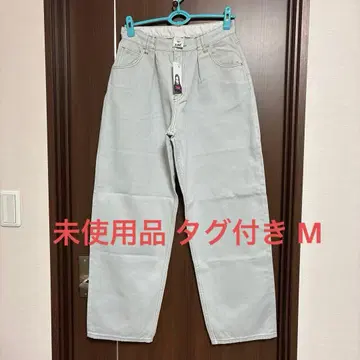 X-girl 와이드 테이퍼드 팬츠 M 라이트 그레이 데님