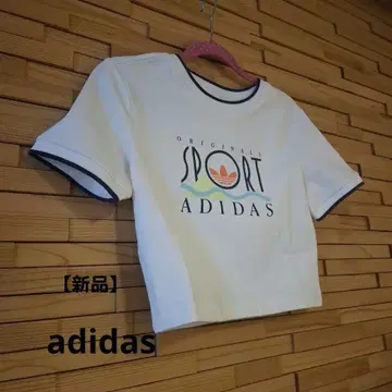 [새상품] ADIDAS 스포츠 로고 크롭 T셔츠 L사이즈