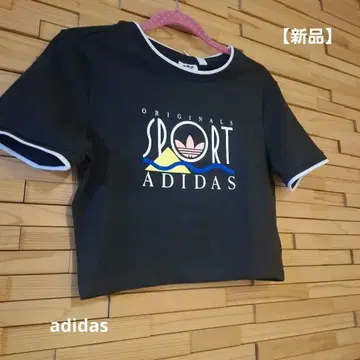 [새상품] adidas 크롭 반팔 티셔츠 블랙 L 사이즈