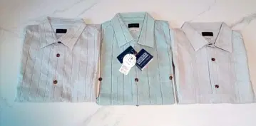 탑밸류 초여름용 스카이블루와 화이트 스트라이프 셔츠 3개 세트 LL