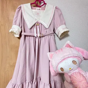 DearMyLove x 마이멜로디 세일러 카라 원피스 봉제 인형 포함