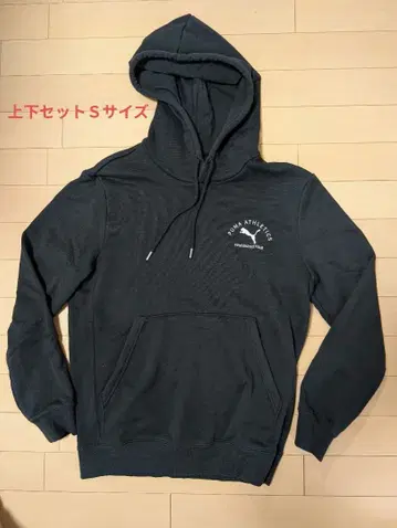 PUMA 블랙 후드 부착 후드티와 조거 팬츠 셋업