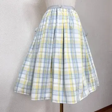 D29 일본제 새상품급 FOXEY NEW YORK 체크 스커트 개더