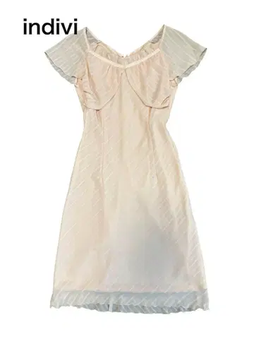 indivi 원피스 결혼식 파티 핑크 베이지