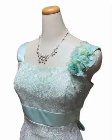 에메 Aimer 롱 드레스 레이스 에메랄드 그린