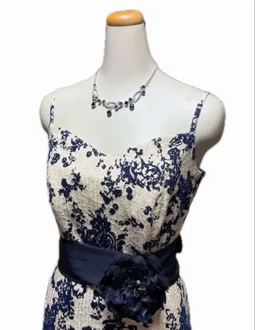 PREFERENCE PARTY'S 꽃무늬 롱 드레스 네이비