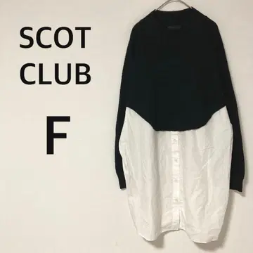 SCOT CLUB 스콧 클럽 니트 도킹 튜닉 셔츠 [ F ]