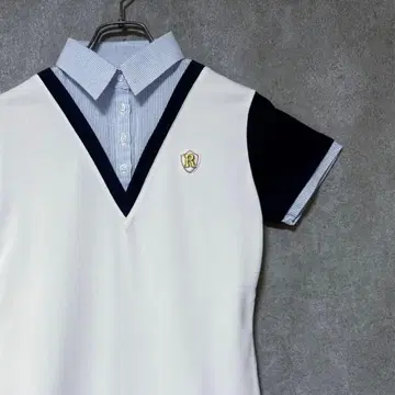 Russeluno 러셀노 레이어드 스타일 반팔 피케 셔츠 화이트 0