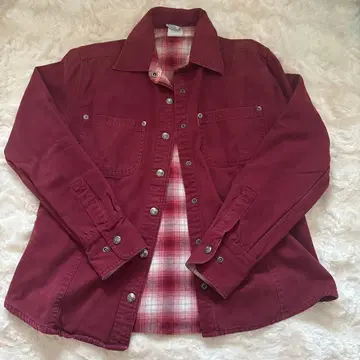 Carhartt 버건디 플란넬 라이너 긴팔 셔츠