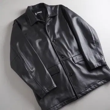 Schott XL 카 코트 램 레더 블랙 새상품급