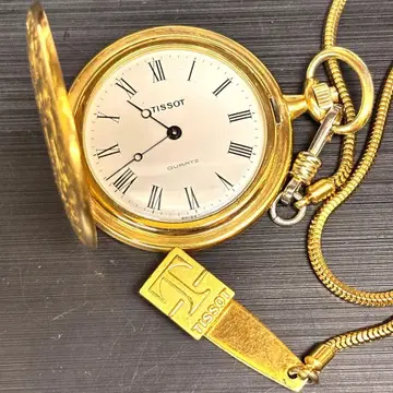 TISSOT 티쏘 회중시계 골드 작동품 쿼츠