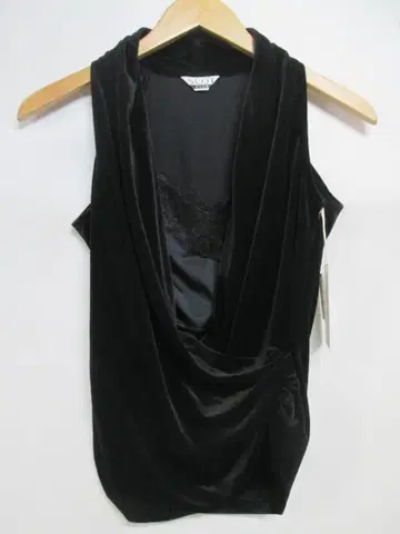 SCOT CLUB 슬리브리스 드레이프 상의 벨로아 느낌 블랙 9호