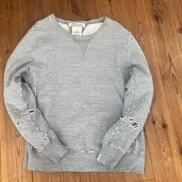 REMI RELIEF 레미 리프 데미지 가공 맨투맨 그레이 S