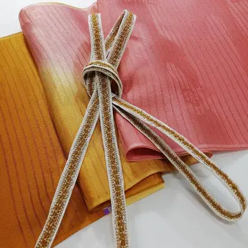 미사용 새상품 순수 실크 여름용 명주 오비 장식 천 허리띠 세트 15